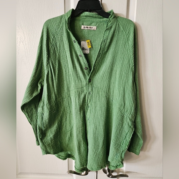 NWT we the free summer daydream buttondown cool moss xs - Picture 6 of 6